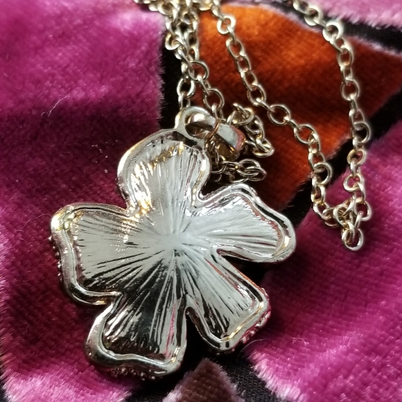 Vintage Golden flower necklace clear crystals SHA - Picture 5 of 5